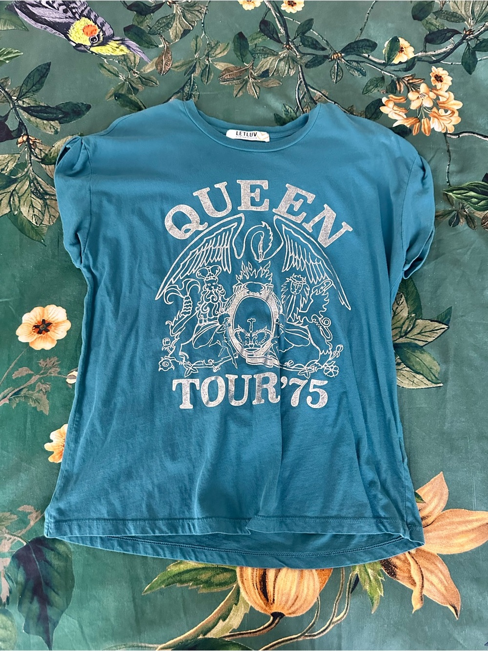 Anthropologie Teal Queen Tour '75 Graphic Tee